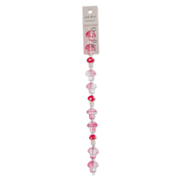 John Bead Crystal Lane DIY Glass Garden Bead Single Strand - Mushrooms, Pink and Red front of packaging