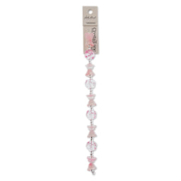 John Bead Crystal Lane DIY Glass Garden Bead Single Strand - Flowers, Roses, and Tulips, Pink front of packaging