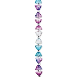 John Bead Crystal Lane DIY Glass Garden Bead Single Strand - Lotus, Purple and Blue