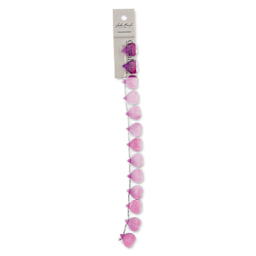 John Bead Crystal Lane DIY Glass Garden Bead Single Strand - Heart Petals, Purple and Pink front of packaging
