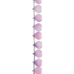 John Bead Crystal Lane DIY Glass Garden Bead Single Strand - Heart Petals, Purple and Pink
