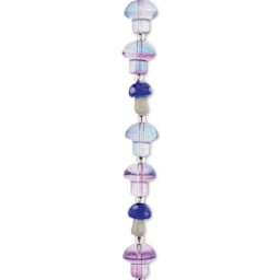 John Bead Crystal Lane DIY Glass Garden Bead Single Strand - Mushrooms, Purple
