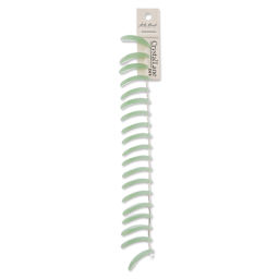 John Bead Crystal Lane DIY Glass Garden Bead Single Strand - Long Leaves, Opaque Green front of packaging