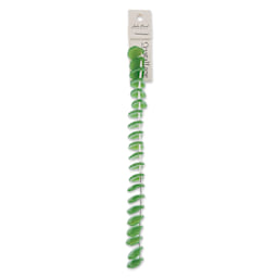 John Bead Crystal Lane DIY Glass Garden Bead Single Strand - Petals, Opaque Green front of packaging