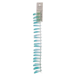 John Bead Crystal Lane DIY Glass Garden Bead Single Strand - Long Petals, Blue Green front of packaging