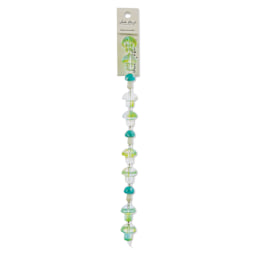 John Bead Crystal Lane DIY Glass Garden Bead Single Strand - Mushrooms, Blue and Green front of packaging