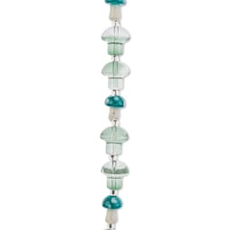 John Bead Crystal Lane DIY Glass Garden Bead Single Strand - Mushrooms, Blue and Green
