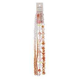 John Bead Crystal Lane DIY Glass Garden Bead Quadruple Strand - Butterflies, Tulips, and Faceted Rondelles, Pink and Brown front of packaging