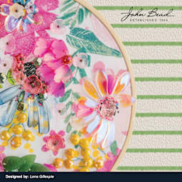 John Bead Crystal Lane DIY Glass Garden Beads used to embellish a fabric wall hanging.