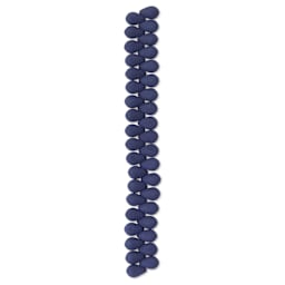 John Bead Czech Glass Preciosa Velvet Bead Strands - Drops, Black, 6 mm x 9 mm