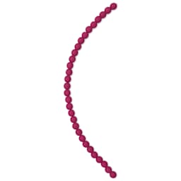 John Bead Czech Glass Preciosa Velvet Bead Strand - Round, Red Lychee, 6 mm