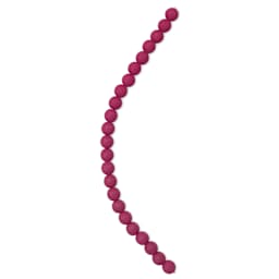 John Bead Czech Glass Preciosa Velvet Bead Strand - Round, Red Lychee, 8 mm