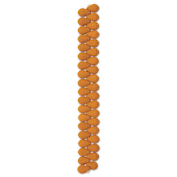 John Bead Czech Glass Preciosa Velvet Bead Strand - Drops, Orange, 6 mm x 9 mm