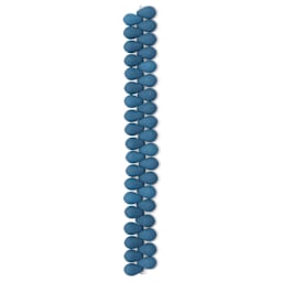 John Bead Czech Glass Preciosa Velvet Bead Strand - Drops, Dark Teal Blue, 6 mm x 9 mm