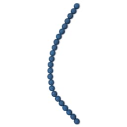John Bead Czech Glass Preciosa Velvet Bead Strand - Round, Dark Teal Blue, 8 mm