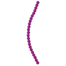 John Bead Czech Glass Preciosa Velvet Bead Strand - Round, Fuchsia, 8 mm