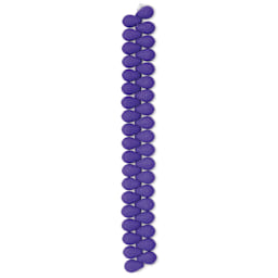 John Bead Czech Glass Preciosa Velvet Bead Strand - Drops, Violet, 6 mm x 9 mm