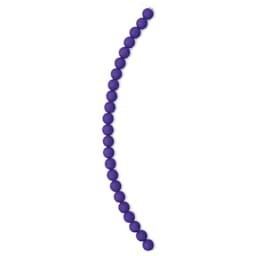 John Bead Czech Glass Preciosa Velvet Bead Strand - Round, Violet, 8 mm