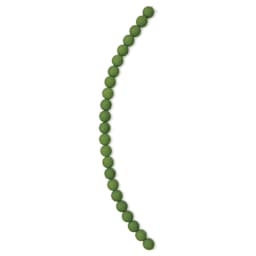 John Bead Czech Glass Preciosa Velvet Bead Strand - Round, Green, 8 mm