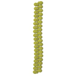 John Bead Czech Glass Preciosa Velvet Bead Strand - Drops, Yellow Green, 6 mm x 9 mm