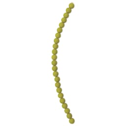 John Bead Czech Glass Preciosa Velvet Bead Strand - Round, Yellow Green, 8 mm