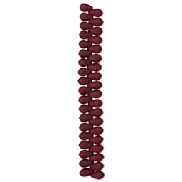 John Bead Czech Glass Preciosa Velvet Bead Strand - Drops, Maroon Brown, 6 mm x 9 mm