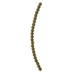 John Bead Czech Glass Preciosa Velvet Bead Strand - Round, Khaki, 8 mm