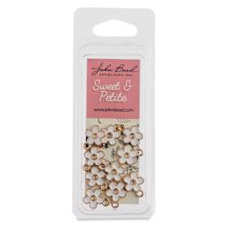 John Bead Sweet & Petite Charm - Small Flower, White, Pkg of 10 - front of packaging