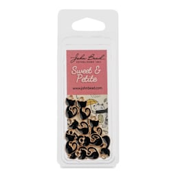 John Bead Sweet & Petite Charm - Retro Cat, Black, Pkg of 10