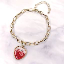 Jewelry Made By Me Heart Bracelet UV Resin DIY Kit completed project (resin not included)