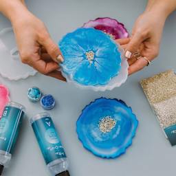 Jewelry Made By Me Coaster Silicone Molds - Pkg of 4, Geode Coasters completed projects