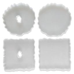 Jewelry Made By Me Coaster Silicone Molds - Pkg of 4, Geode Coasters 