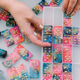 Jewelry Made By Me Dominoes Silicone Mold completed project (resin sold separately)