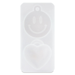 Jewelry Made By Me Pendant Silicone Mold - Happy Face and Heart