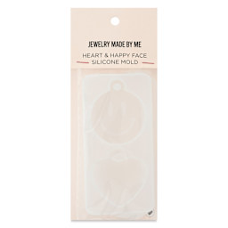 Jewelry Made By Me Pendant Silicone Mold - Happy Face and Heart front of packaging