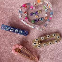 Jewelry Made By Me Barrettes Silicone Mold finished projects (resin not included)