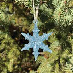 Jewelry Made By Me Ornament Silicone Mold - Snowflake Ornament completed project (resin not included)