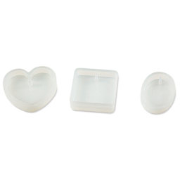Jewelry Made By Me Resin Craft Silicone Mold - Heart, Square, and Oval angled view
