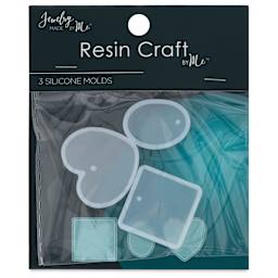 Jewelry Made By Me Resin Craft Silicone Mold - Heart, Square, and Oval front of packaging