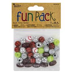 Cousin Fun Pack Acrylic Bead Mix - Sport Balls, Pkg of 40 - front of packaging