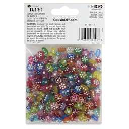 Cousin Fun Pack Acrylic Bead Mix - Acrylic Rhinestones, Pkg of 240 - back of packaging