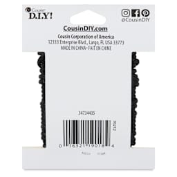 Cousin DIY Satin Rattail Cord - Black, 8 yds - back
