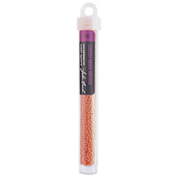 John Bead Solgel Chalk Dyed Czech Seed Beads - 11/0, Coral Pink, 24 g vial