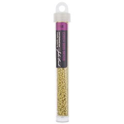 John Bead Solgel Chalk Dyed Czech Seed Beads - 11/0, Mustard, 23 g vial