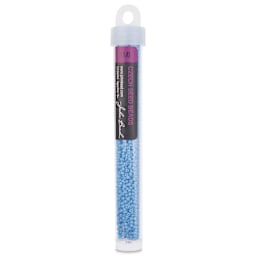 John Bead Solgel Chalk Dyed Czech Seed Beads - 11/0, Aqua, 23 g vial
