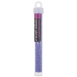 John Bead Solgel Chalk Dyed Czech Seed Beads - 11/0, Purple, 23 g vial