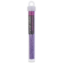 John Bead Solgel Chalk Dyed Czech Seed Beads - 11/0, Grape, 23 g vial