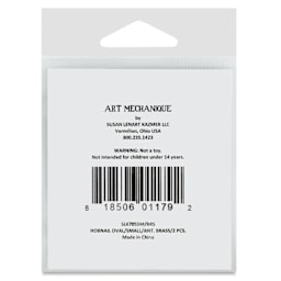 Ranger Ice Resin Hobnail Bezel - Oval, Small, Antique Brass, Pkg of 2 - back of packaging