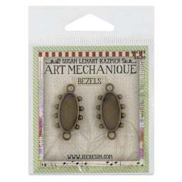 Ranger Ice Resin Hobnail Bezel - Oval, Small, Antique Brass, Pkg of 2 - front of packaging