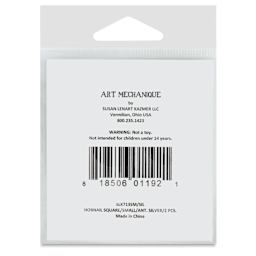 Ranger Ice Resin Hobnail Bezel - Square, Small, Antique Silver, Pkg of 2 - back of packaging